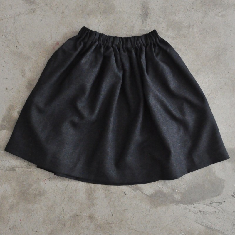 Skirt, dark grey woolblend