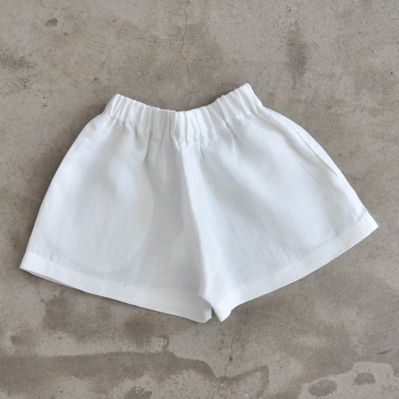 Short Uniforme, lin blanc