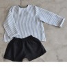 Uniform short, black linen