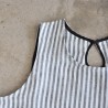 Sleeveless blouse, light stripes linen