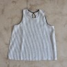 Sleeveless blouse, light stripes linen