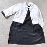 Uniform flared dress, black linen