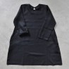 Uniform flared dress, black linen