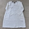 Uniform flared dress, white linen