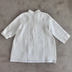 Coat, heavy white linen