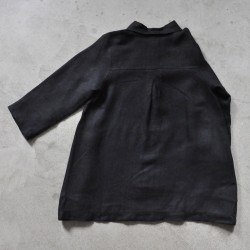 Manteau Uniforme, lin épais noir