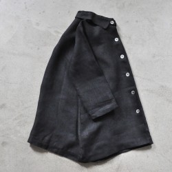 Manteau Uniforme, lin épais noir