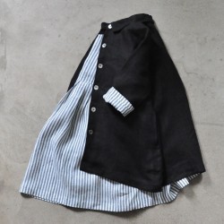 Manteau Uniforme, lin épais noir