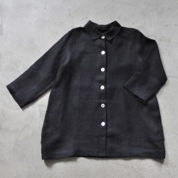 Uniform coat, thick black linen