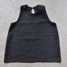 Sleeveless blouse, black linen