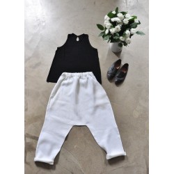 Saroual trousers, heavy white linen