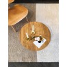 color block rug, natural