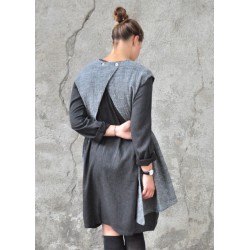 Apron-dress, grey linen