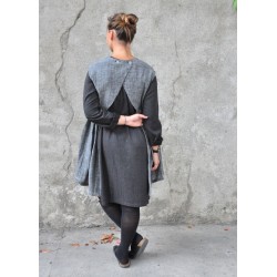 Apron-dress, grey linen