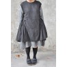 Apron-dress, gingham fine wool blend