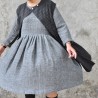 Apron-dress, gingham fine wool blend