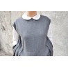 Apron-dress, grey wool blend