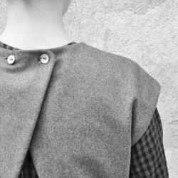 Apron-dress, grey wool blend