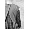 Apron-dress, grey wool blend