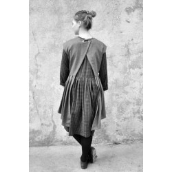 Apron-dress, grey wool blend