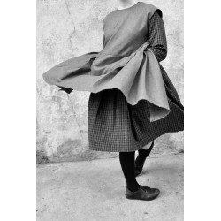 Apron-dress, grey wool blend