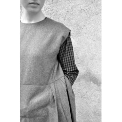 Apron-dress, grey wool blend