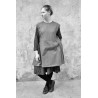 Apron-dress, grey wool blend