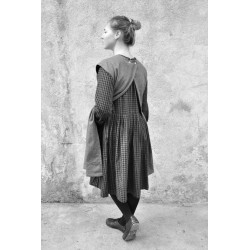 Apron-dress, grey wool blend