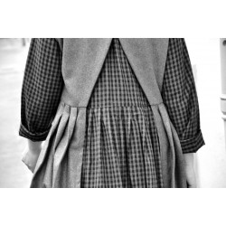 Apron-dress, grey wool blend