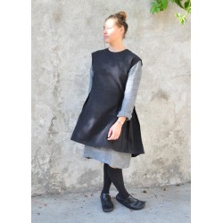 Apron-dress, black denim