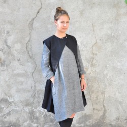 Apron-dress, black denim