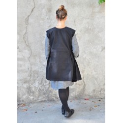 Apron-dress, black denim