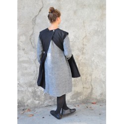 Apron-dress, black denim