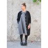 Flared dress, long sleeves, grey wool blend