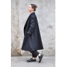 Unisex coat, black wool drap