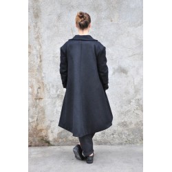 Manteau mixte, drap noir