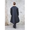 Unisex coat, black wool drap