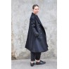 Unisex coat, black wool drap