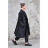 Unisex coat, black wool drap