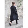 Unisex coat, black wool drap