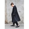 Unisex coat, black wool drap