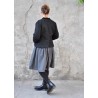 Pleated dress,  long sleeves, grey wool blend