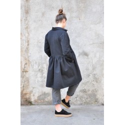 Shirt-dress, black denim