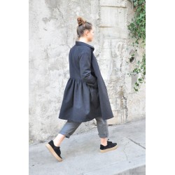 Shirt-dress, black denim