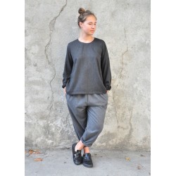 Classic trousers, grey wool blend