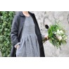 Pleated coat, grey wool drap