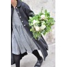 Pleated coat, grey wool drap