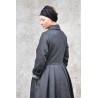 Pleated coat, grey wool drap