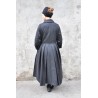 Pleated coat, grey wool drap