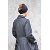 Pleated coat, grey wool drap